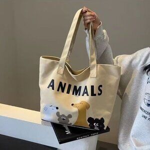 5 Cartoon printed handheld tote bag, commuter schoolbag, shoulder bag #208